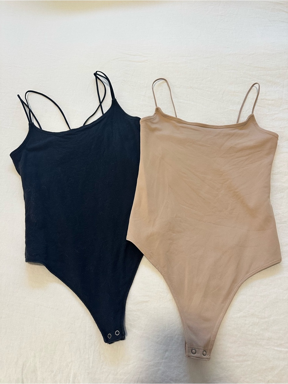 Abercrombie & Fitch Nude Tan & Black Cami Bodysuits